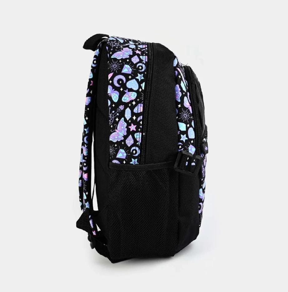 Mystic Butterfly Black School Backpack
