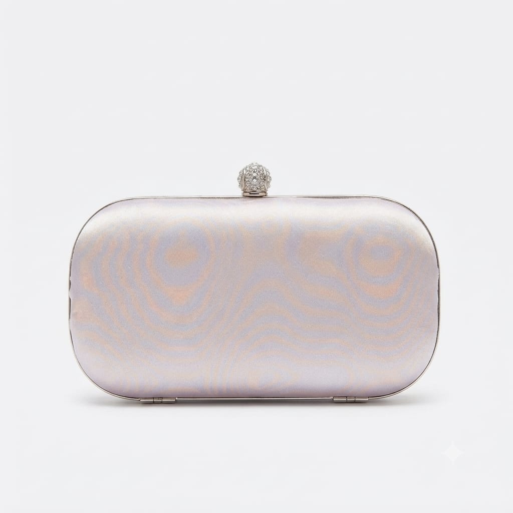 Black Crystal Floral Embellished Evening Clutch Bag