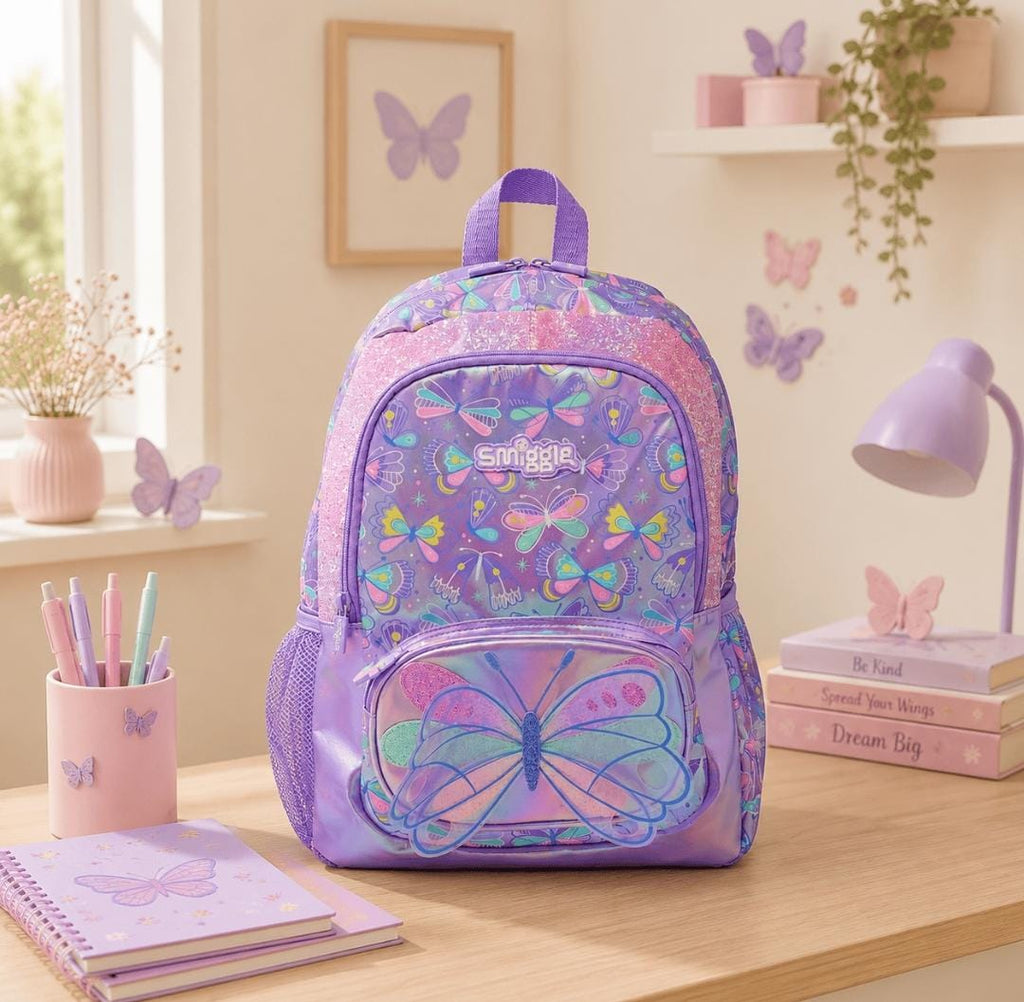 Butterfly Dreams Glitter School Backpack