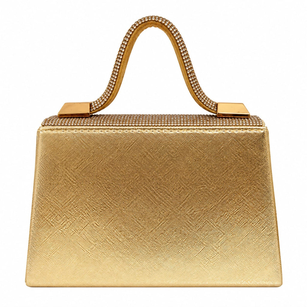 Elegant Crystal Top Handle Evening Handbag