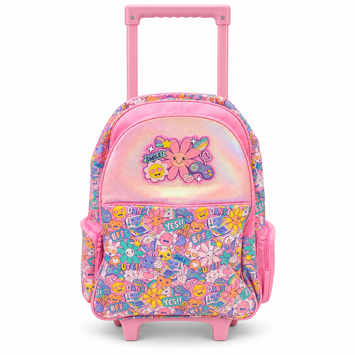 Smiggle All Stars Trolley Backpack with Light-Up Wheels – Pink