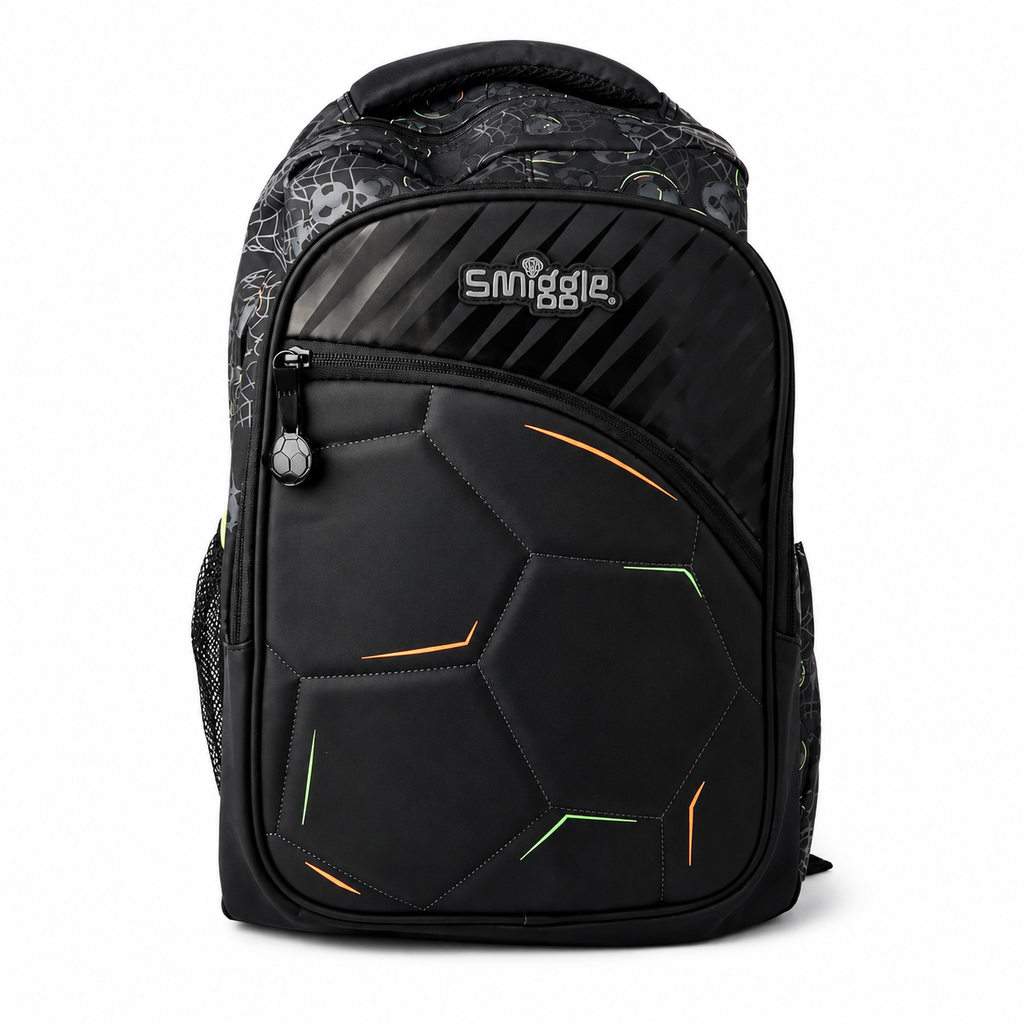 Smiggle Black Neon Football Backpack