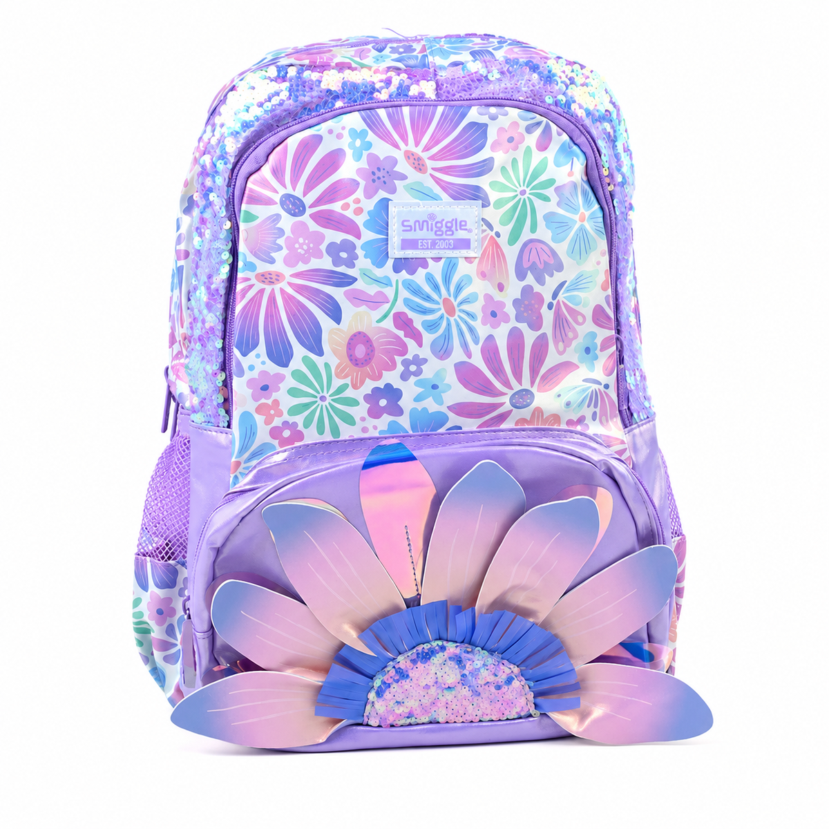 Smiggle Purple Bloom Classic Backpack