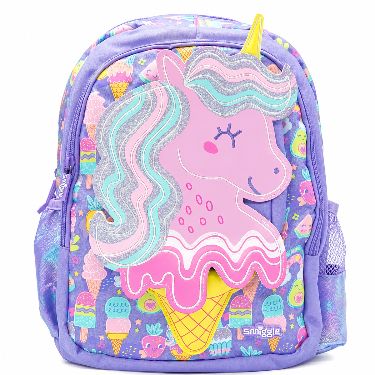 Smiggle Happy Tales Junior Character Backpack – Purple Unicorn Ice Cream