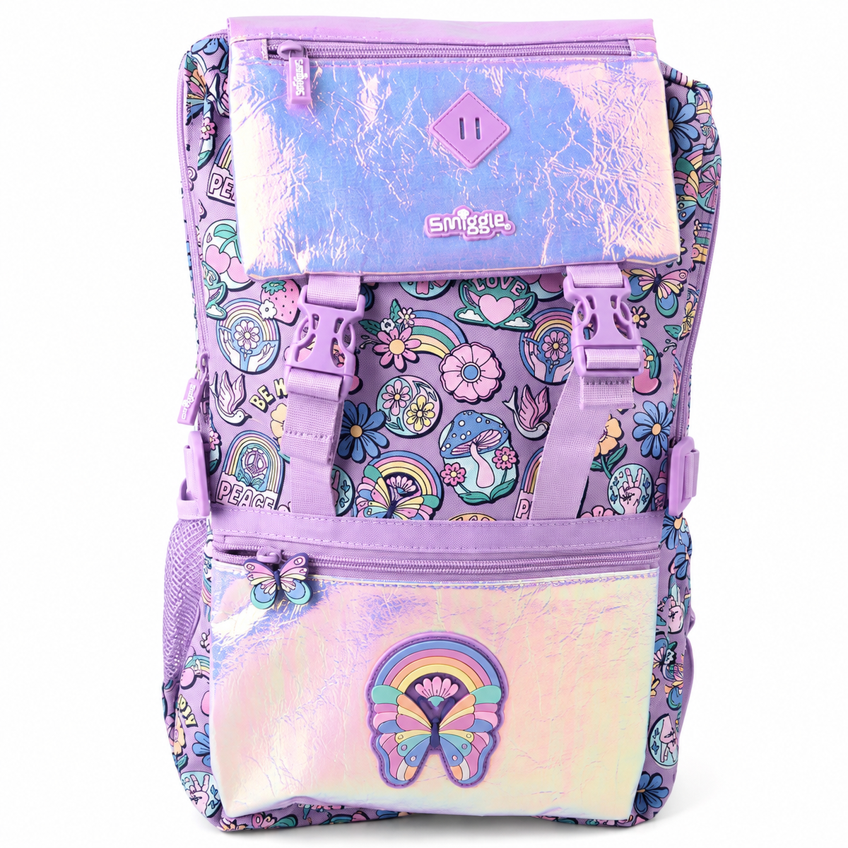 Smiggle Purple Limitless Attach Foldover Bag