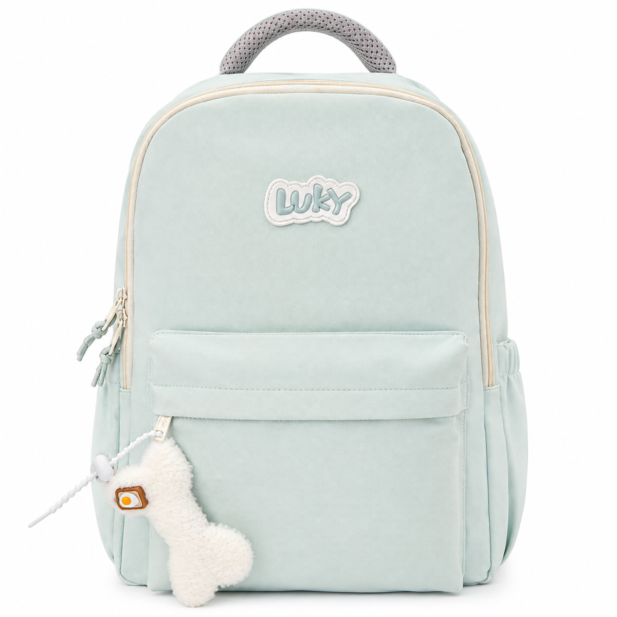 LUKY 20-Inch Multi-Compartment Backpack with Fluffy Charm