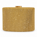 Gold Crystal Embellished Evening Clutch Bag