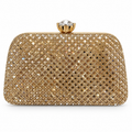 Gold Crystal Lattice Evening Clutch Bag