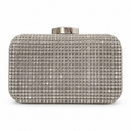 Silver Crystal-Embellished Evening Clutch Bag