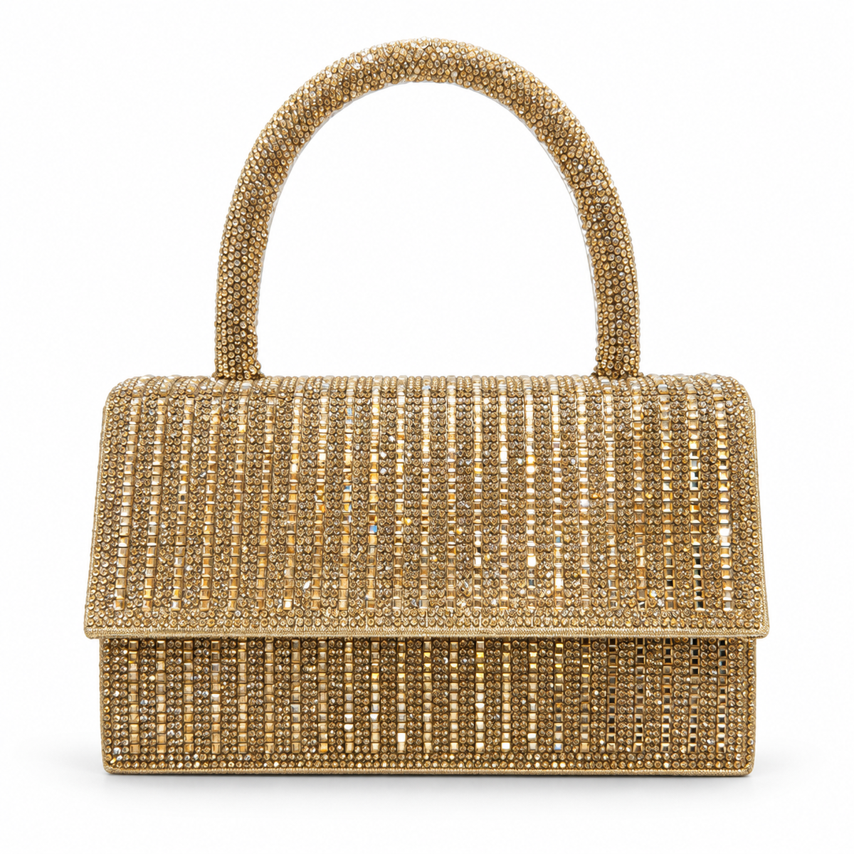 Gold Crystal Top Handle Evening Bag