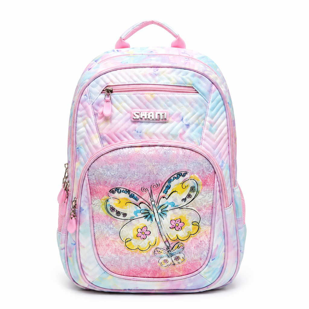 Pastel Butterfly Sparkle School Backpack