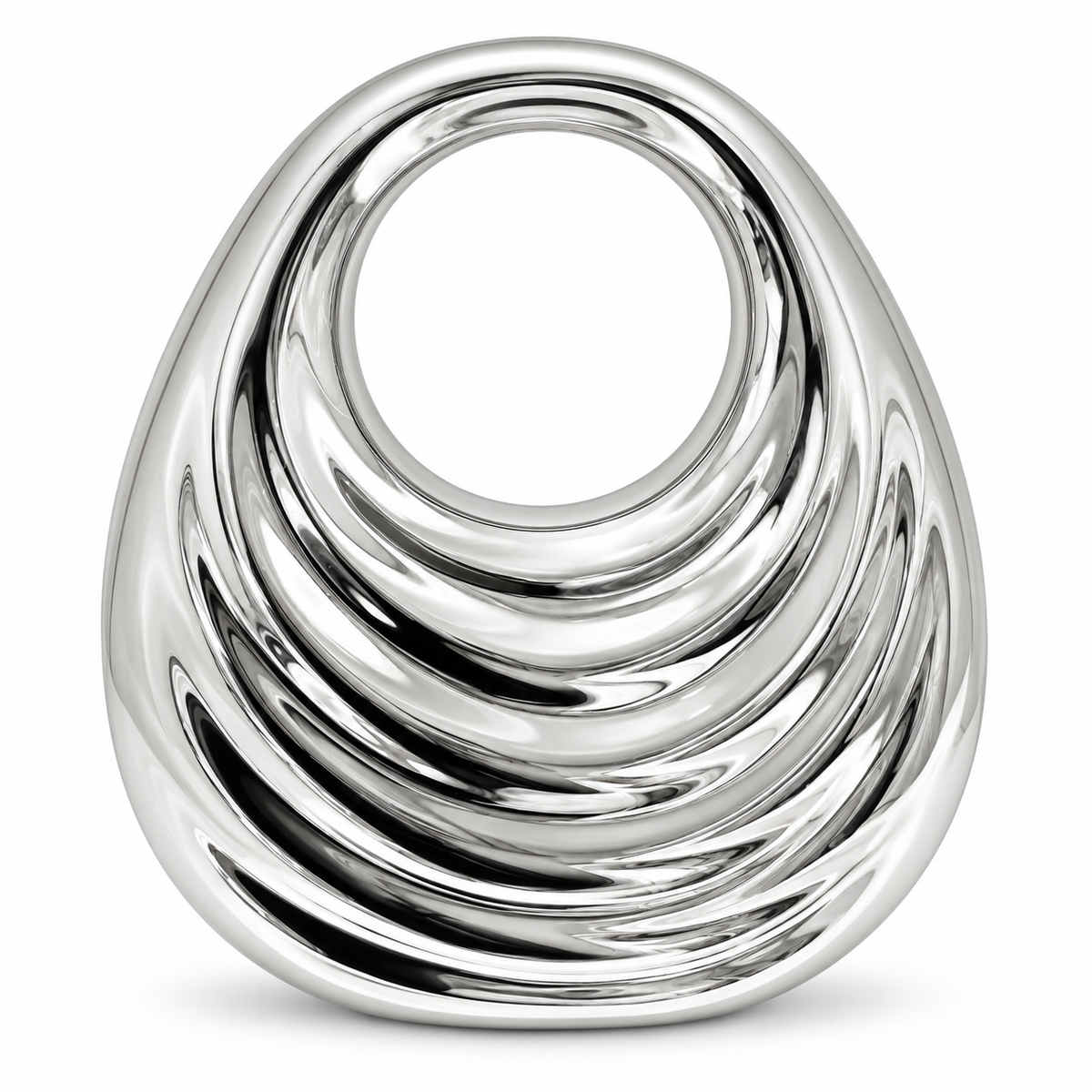 Sculptural Acrylic Ring-Handle Evening Clutch