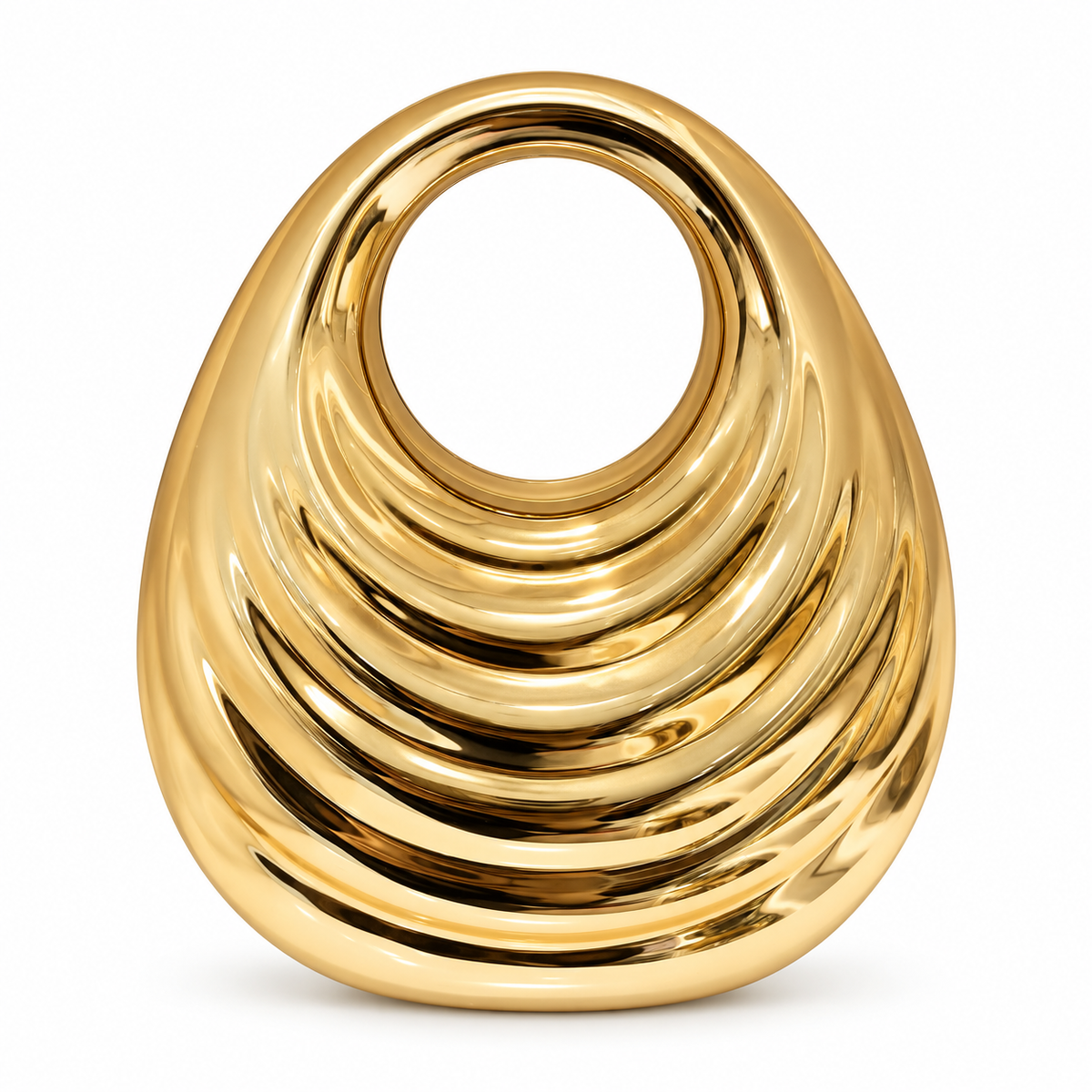 Sculptural Acrylic Ring-Handle Evening Clutch