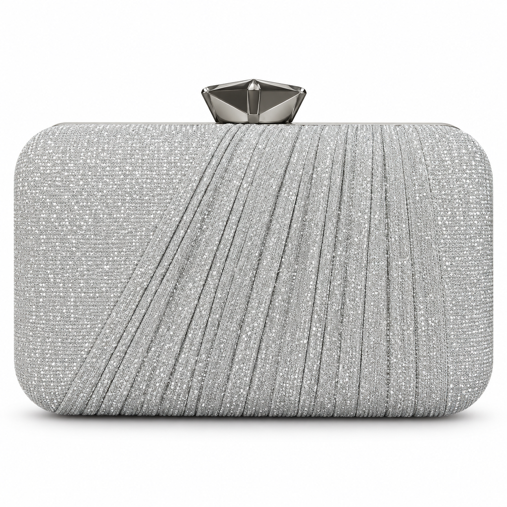 Sparkling Geometric Clasp Evening Clutch Bag