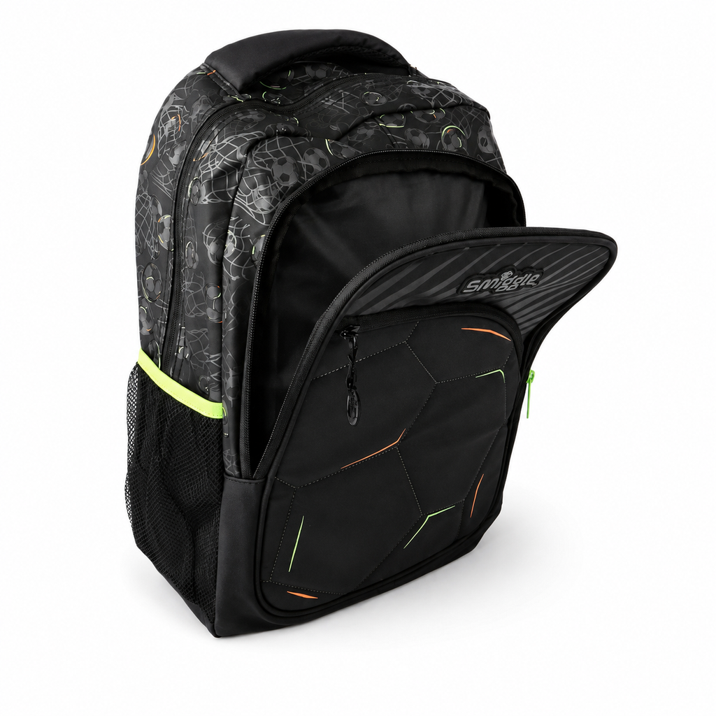 Smiggle Black Neon Football Backpack