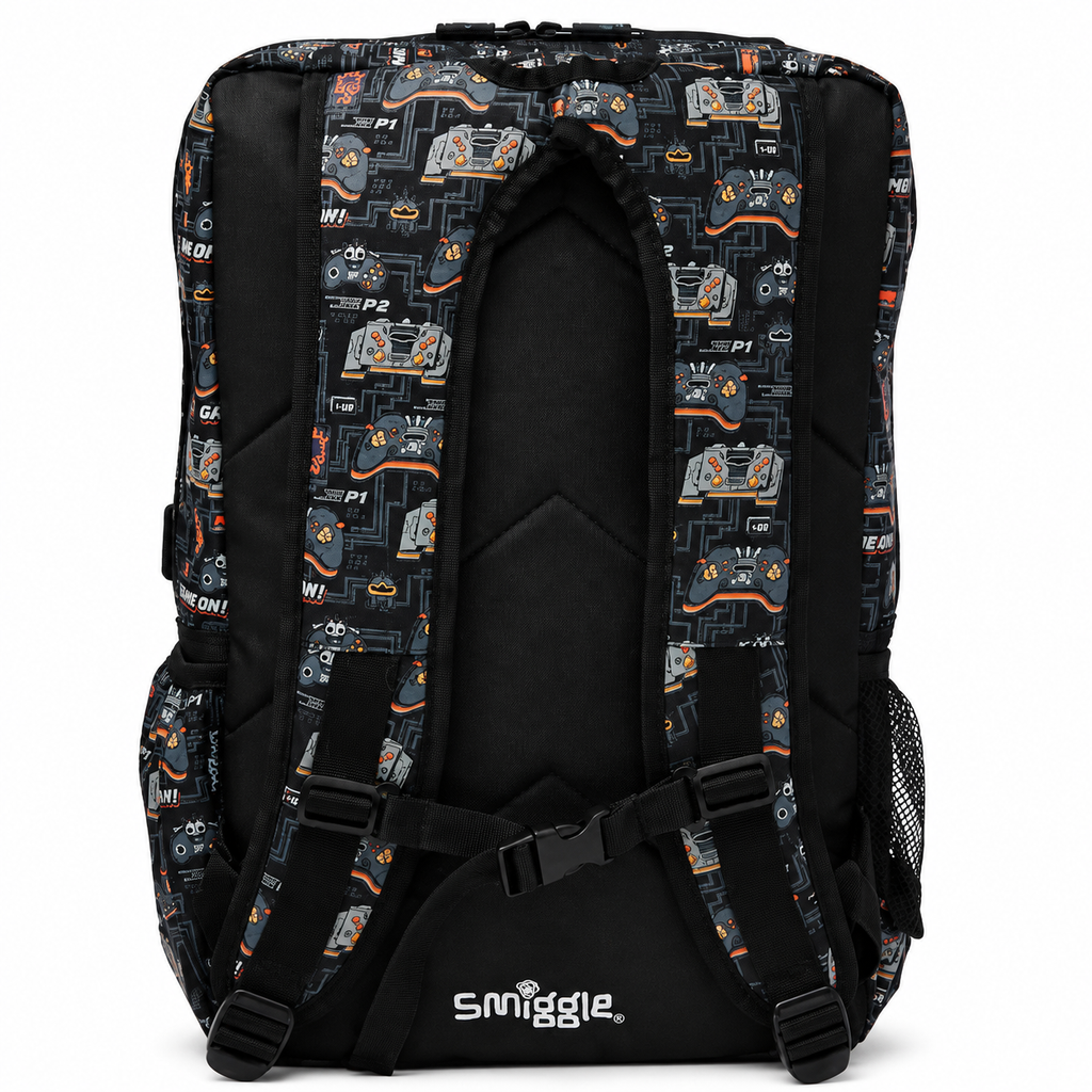 Black Game On Foldover Backpack