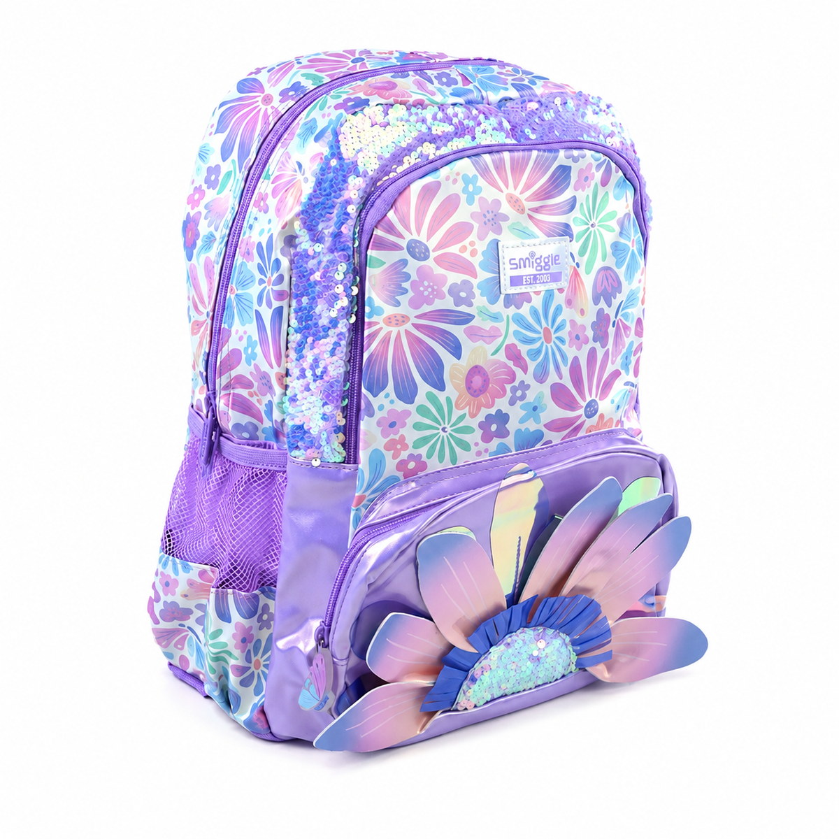 Smiggle Purple Bloom Classic Backpack