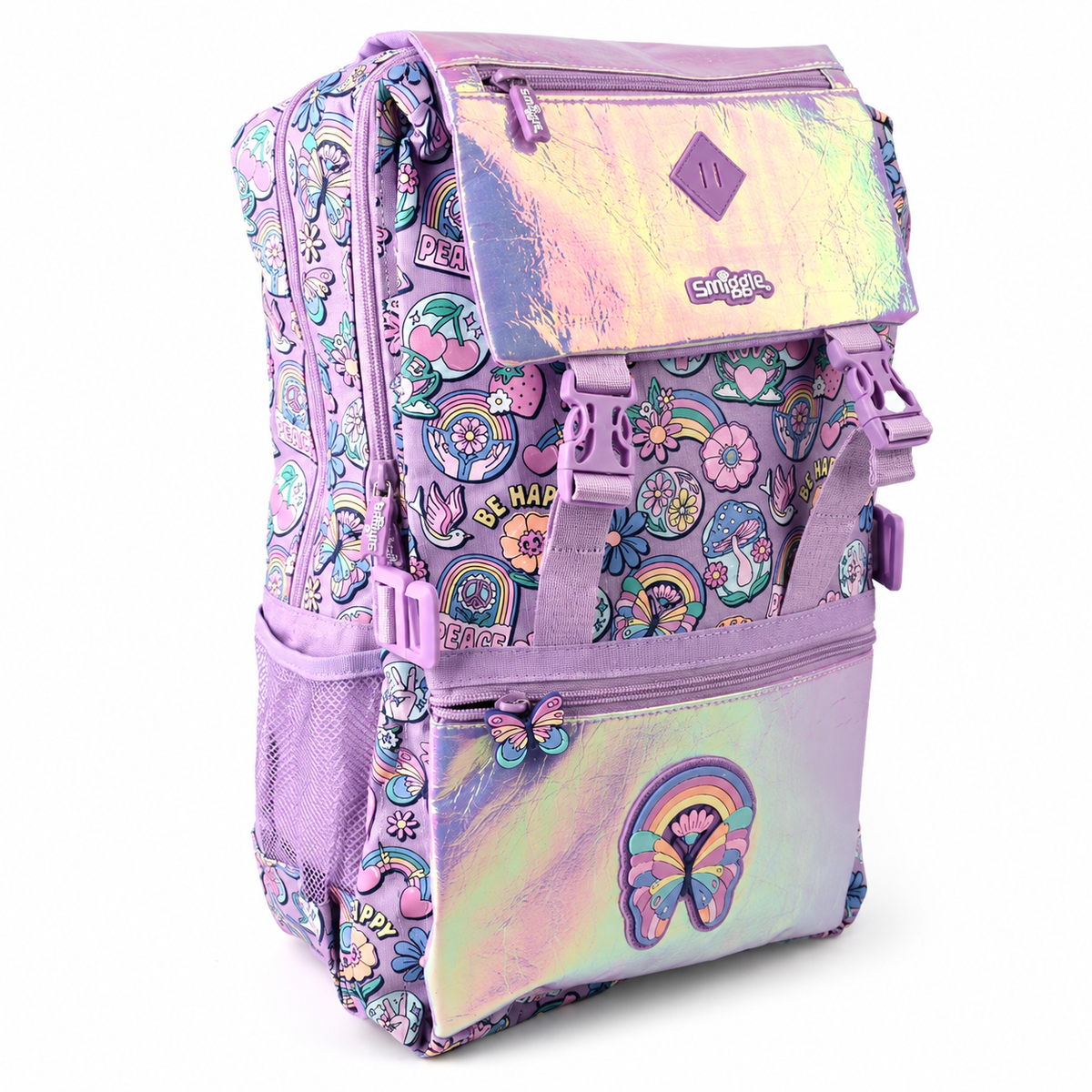 Smiggle Purple Limitless Attach Foldover Bag
