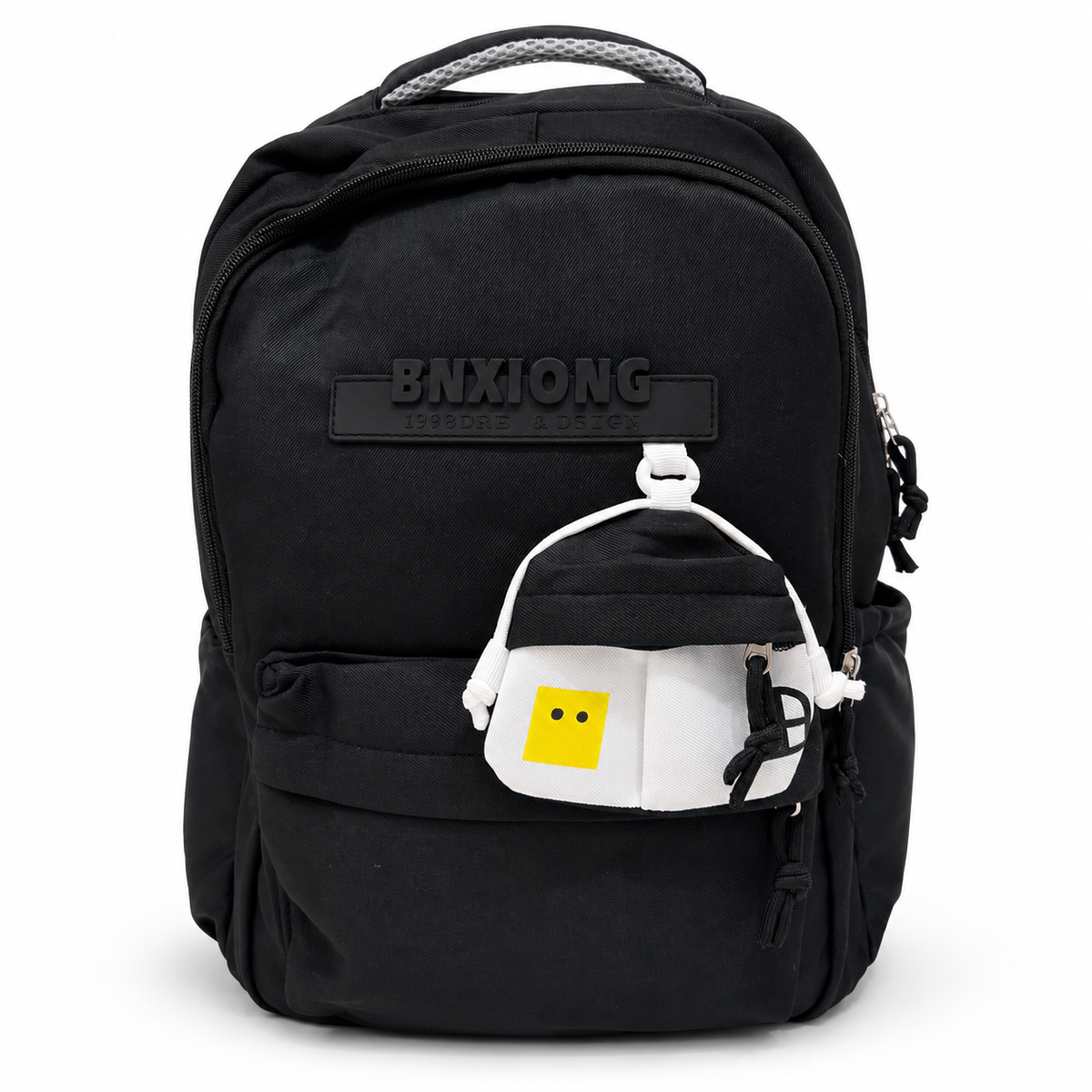 Modern Multi-Compartment Backpack with Mini House Pouch
