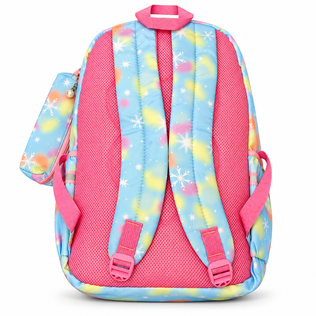 Pastel Snowflake School Backpack with Matching Pencil Case