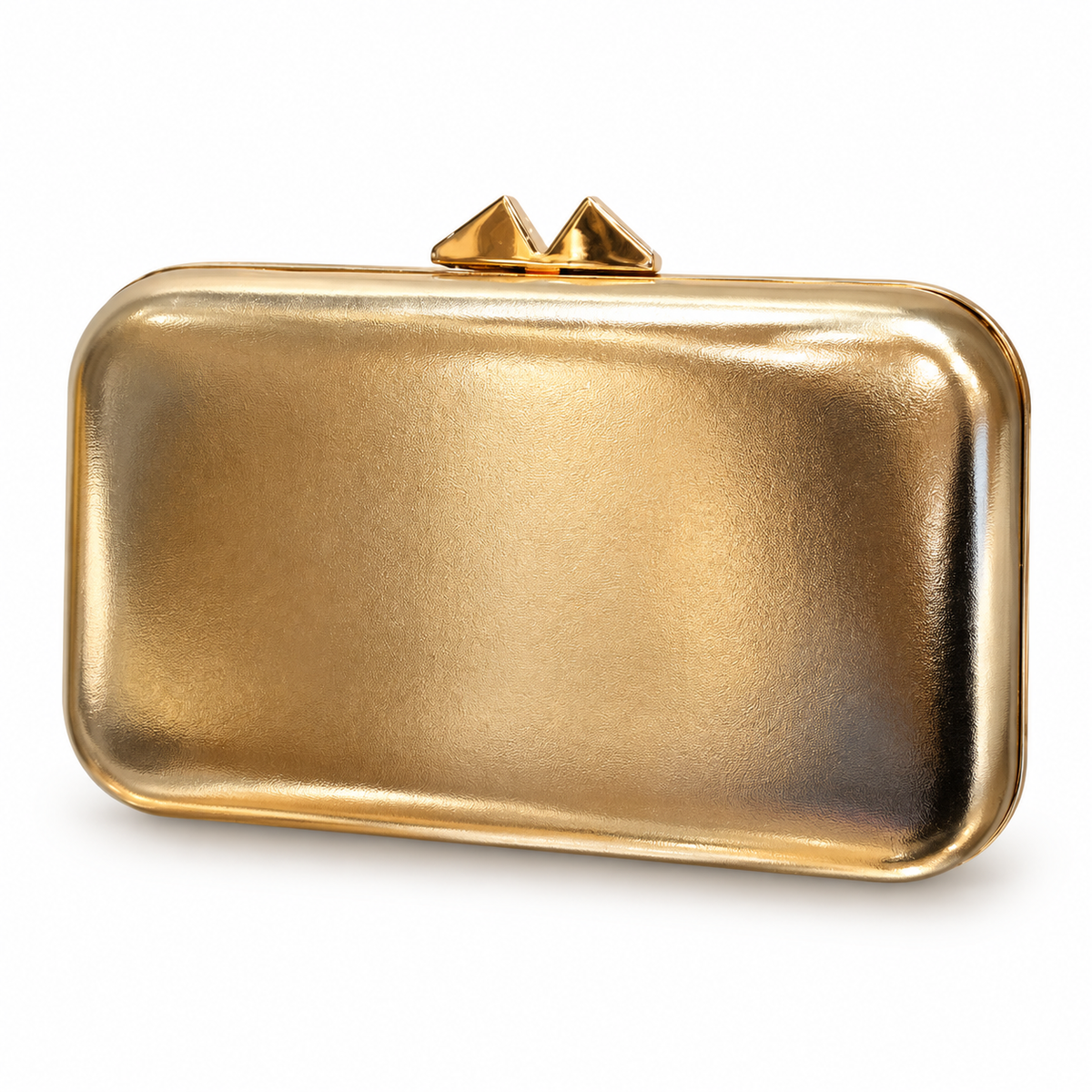 Gold Metallic Clutch Bag with Crystal Wrap Detail