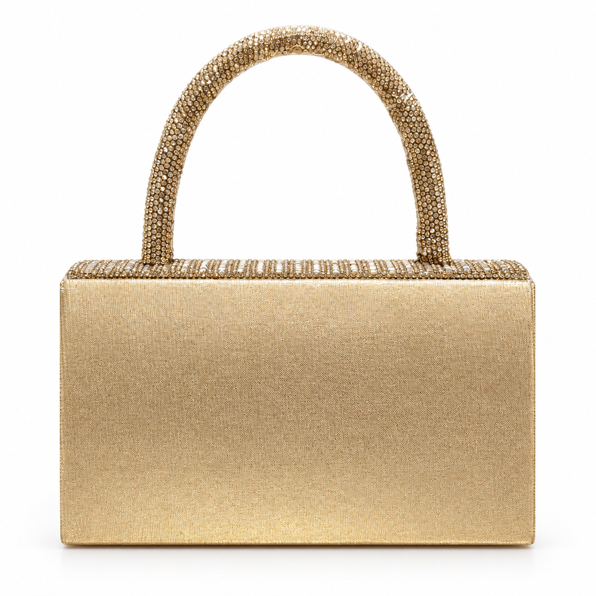 Gold Crystal Top Handle Evening Bag