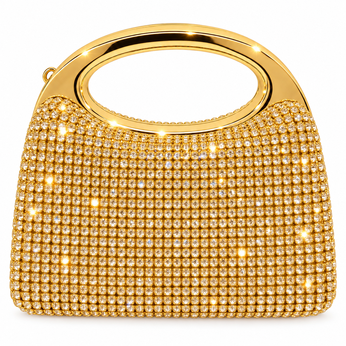Luxury Crystal Oval Handle Evening Bag