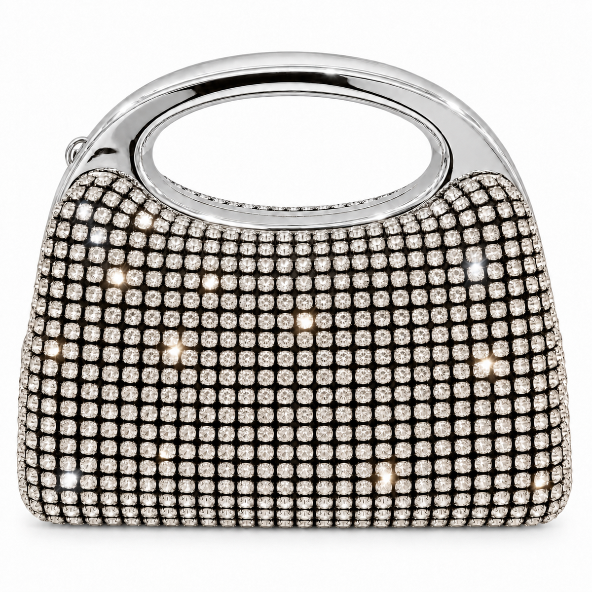 Luxury Crystal Oval Handle Evening Bag