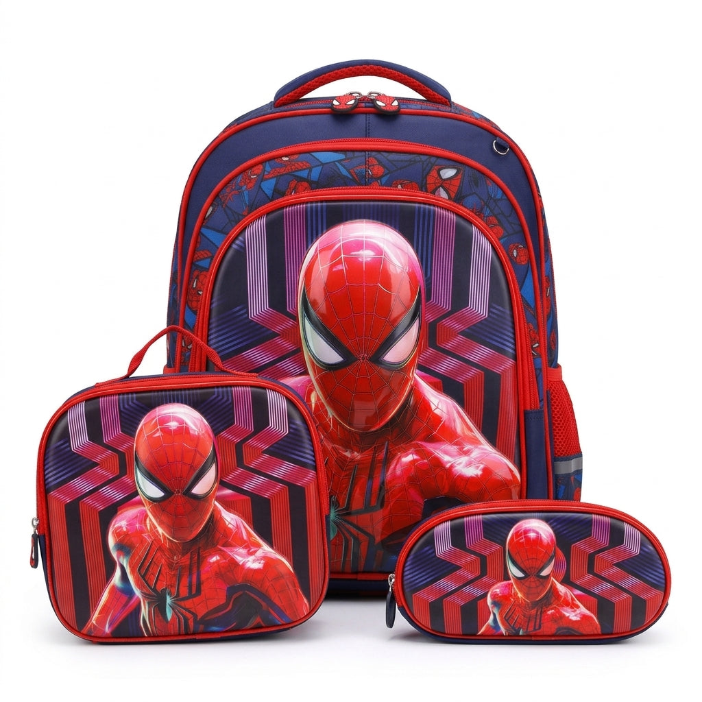 HD Spider-Man 3-Piece School Set – 18-Inch Trolley-Ready Backpack