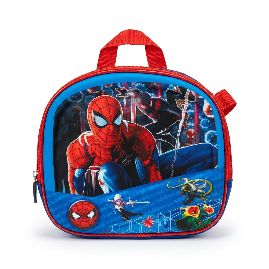 HD Spider-Man Blue 3-Piece School Set – 18-Inch Trolley-Ready Backpack, Thermal Lunch Bag & Pencil Case
