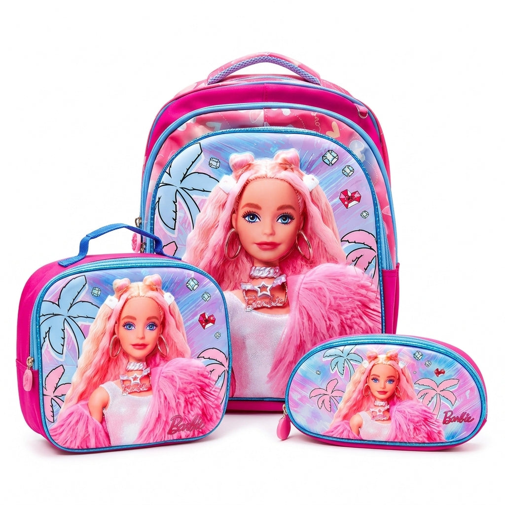 HD Barbie 18-Inch Trolley-Ready 3-Piece School Set