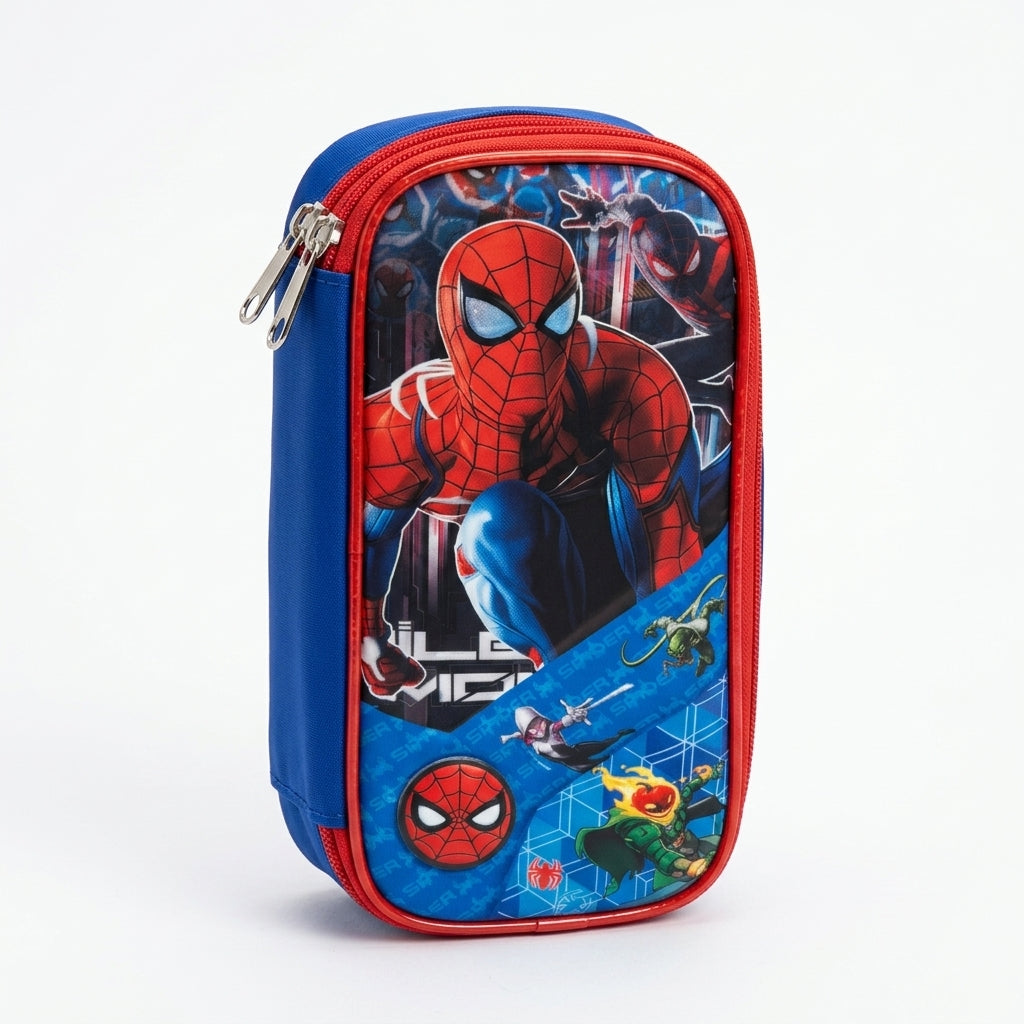 HD Spider-Man Blue 3-Piece School Set – 18-Inch Trolley-Ready Backpack, Thermal Lunch Bag & Pencil Case