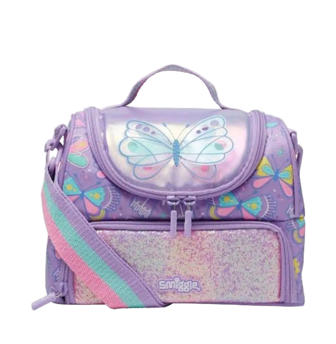 Smiggle Butterfly-themed backpack set.