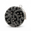 Crystal and Pearl Embellished Round Evening Clutch