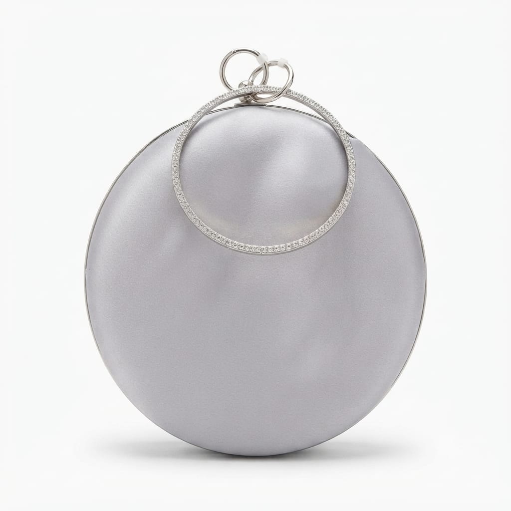 Crystal and Pearl Embellished Round Evening Clutch