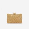 Gold Crystal Embellished Evening Clutch Bag