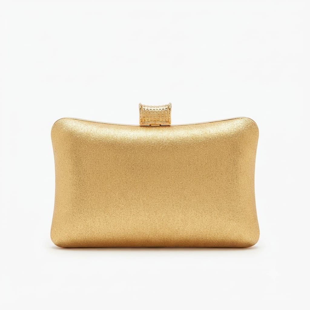Gold Crystal Embellished Evening Clutch Bag
