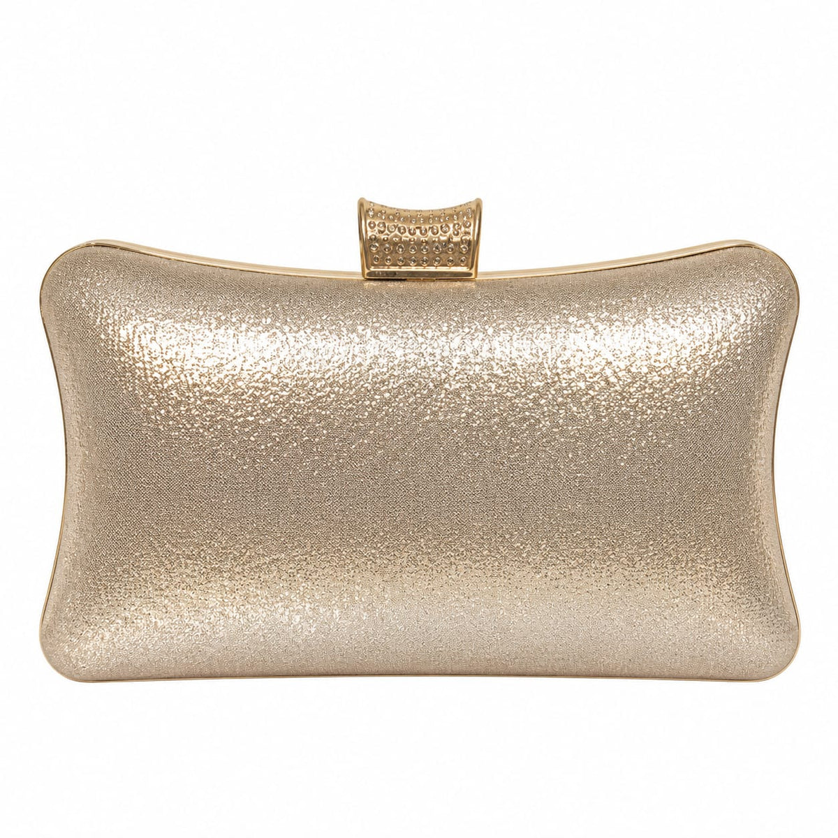 Gold Crystal Embellished Evening Clutch Bag