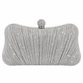 Elegant Pleated Glitter Evening Clutch Bag