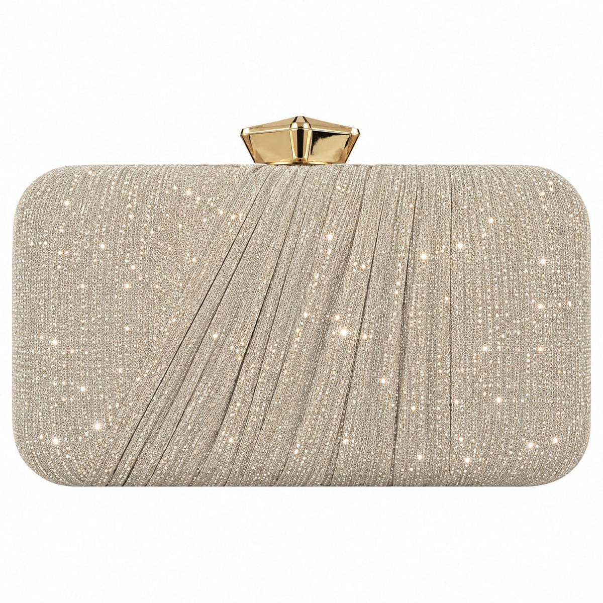 Sparkling Geometric Clasp Evening Clutch Bag