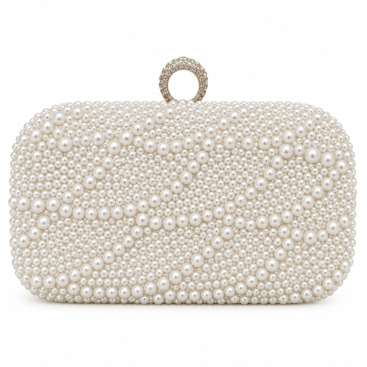 Luxury Ring Clasp Evening Clutch Bag