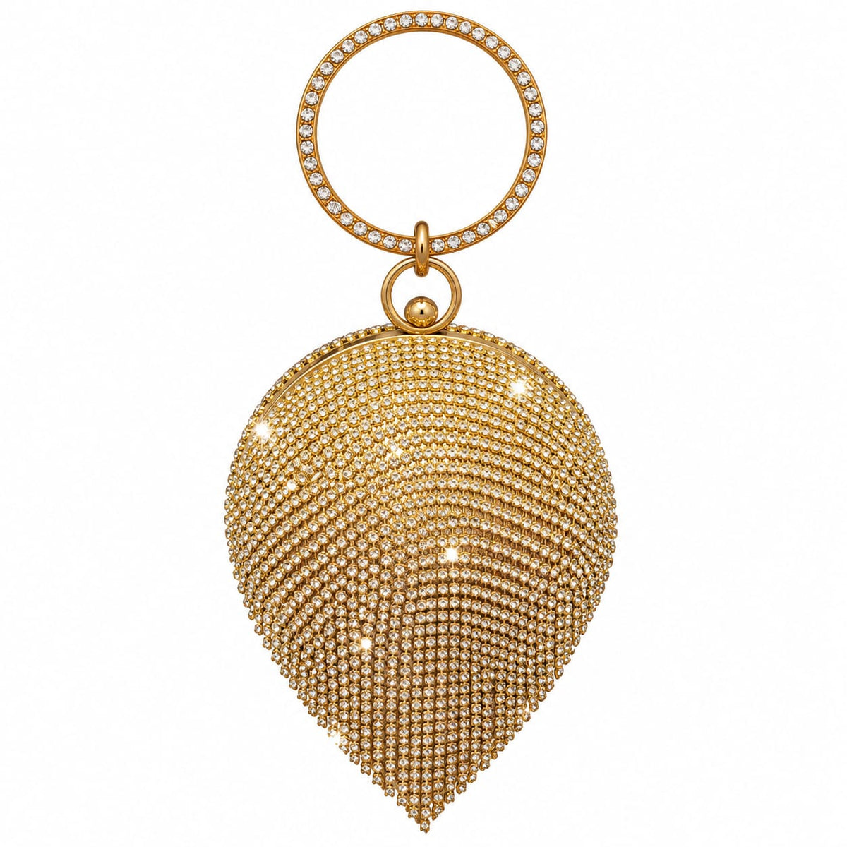 Luxury Crystal Fringe Round Evening Bag