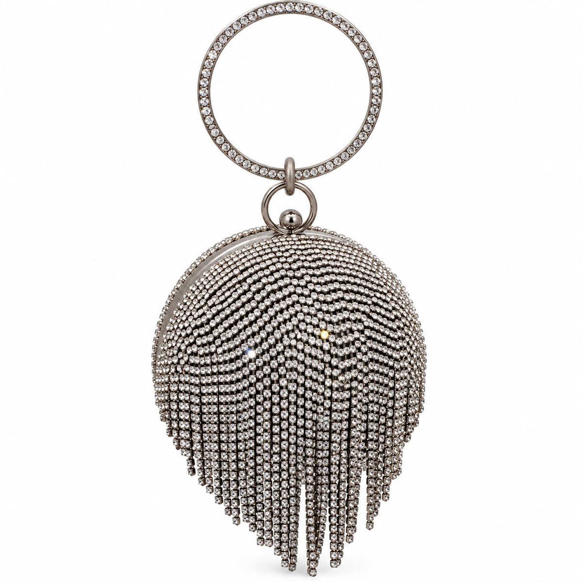 Luxury Crystal Fringe Round Evening Bag