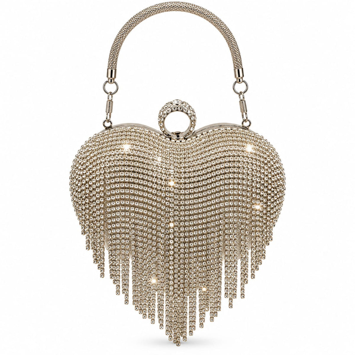 Luxury Heart-Shaped Crystal Evening Bag