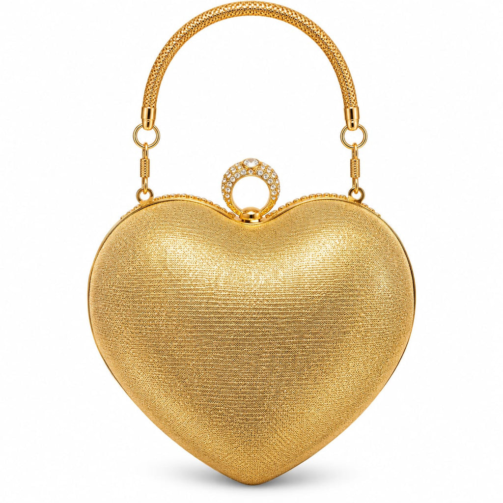 Luxury Heart-Shaped Crystal Evening Bag