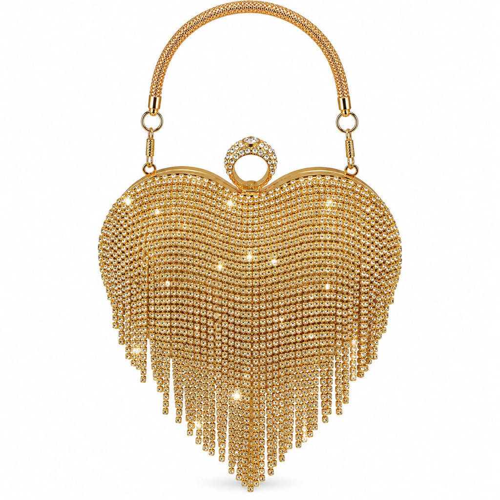 Luxury Heart-Shaped Crystal Evening Bag