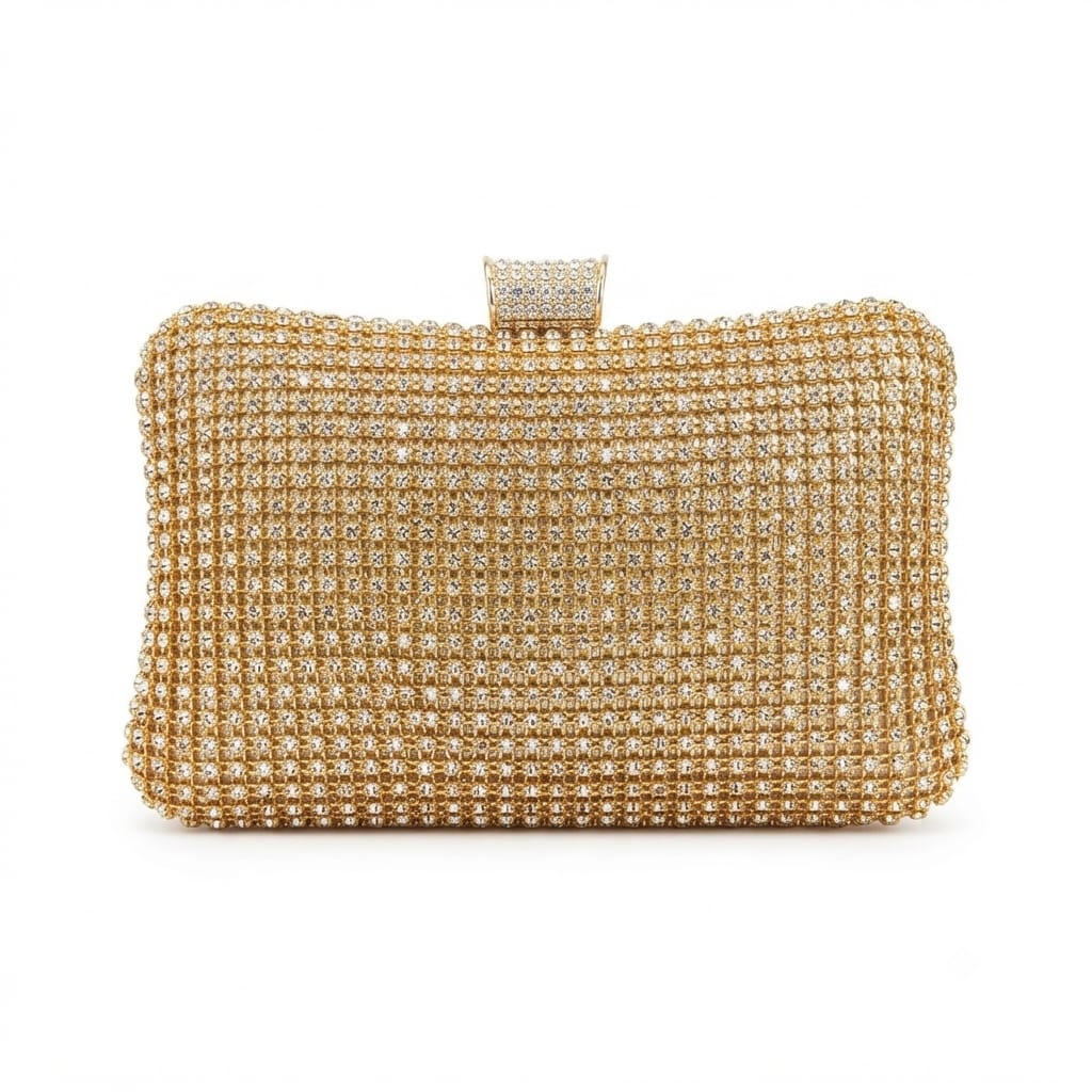 Luxury Crystal & Glitter Evening Clutch Bag