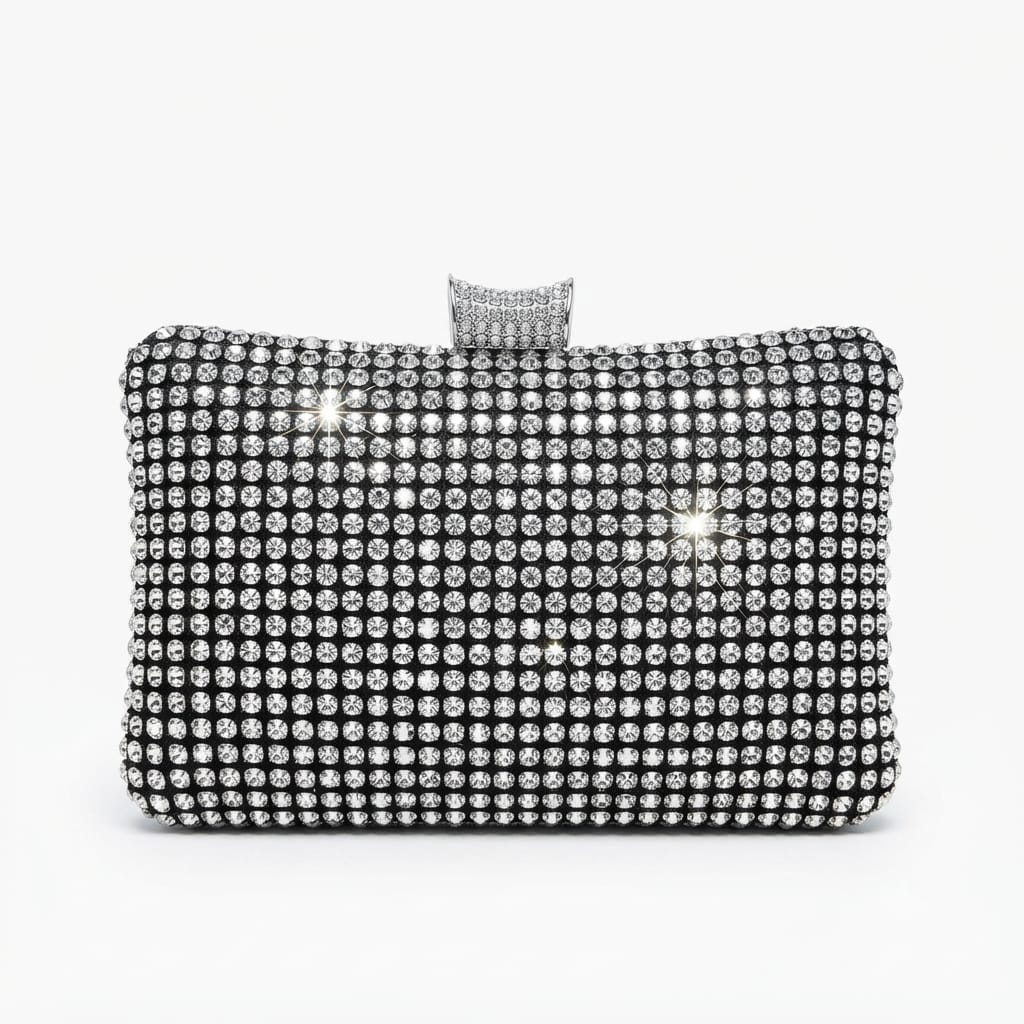 Luxury Crystal & Glitter Evening Clutch Bag
