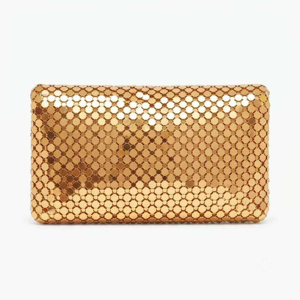 Shimmering Metallic Evening Clutch Bag