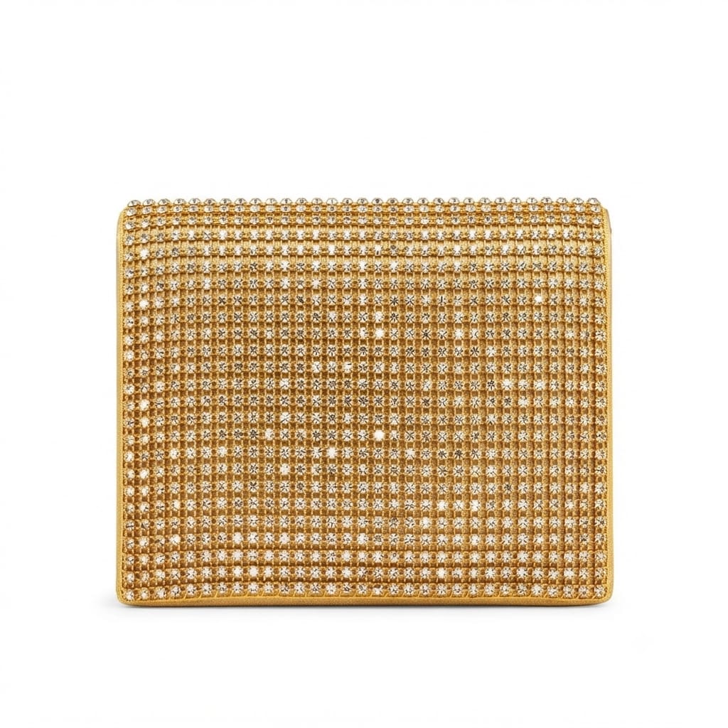 Luxury Crystal-Embellished Mini Evening Clutch Bag
